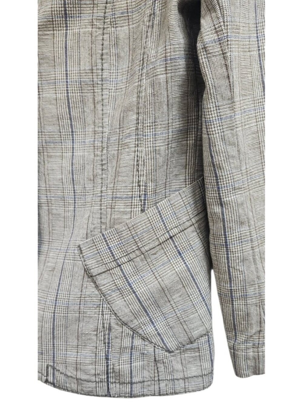 Marc Aurel Women’s Plaid Linen Cotton Blazer US 4 EU 34 Quiet Luxury - Picture 5 of 16